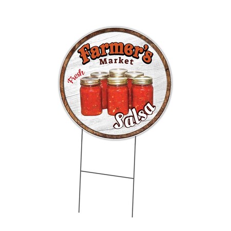 Amistad Corrugated Plastic Sign with Stakes 16 in. Circular - Farmers Market Salsa AM2058618